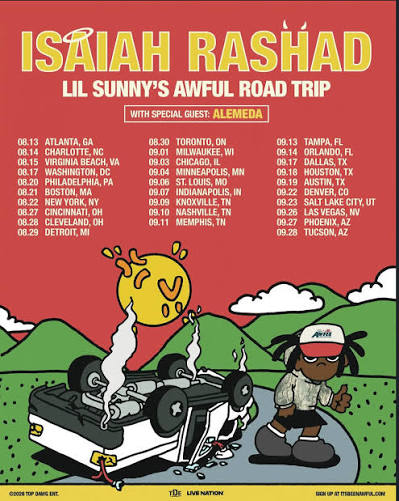 Isaiah Rashad 2026 tour poster